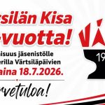 Kisa juhlii Värtsiläpäivillä! Muistamiset FI42 5153 7040 0022 96. Tuet näin samalla Kisan aktiivista toimintaa yhteisömme hyväksi!